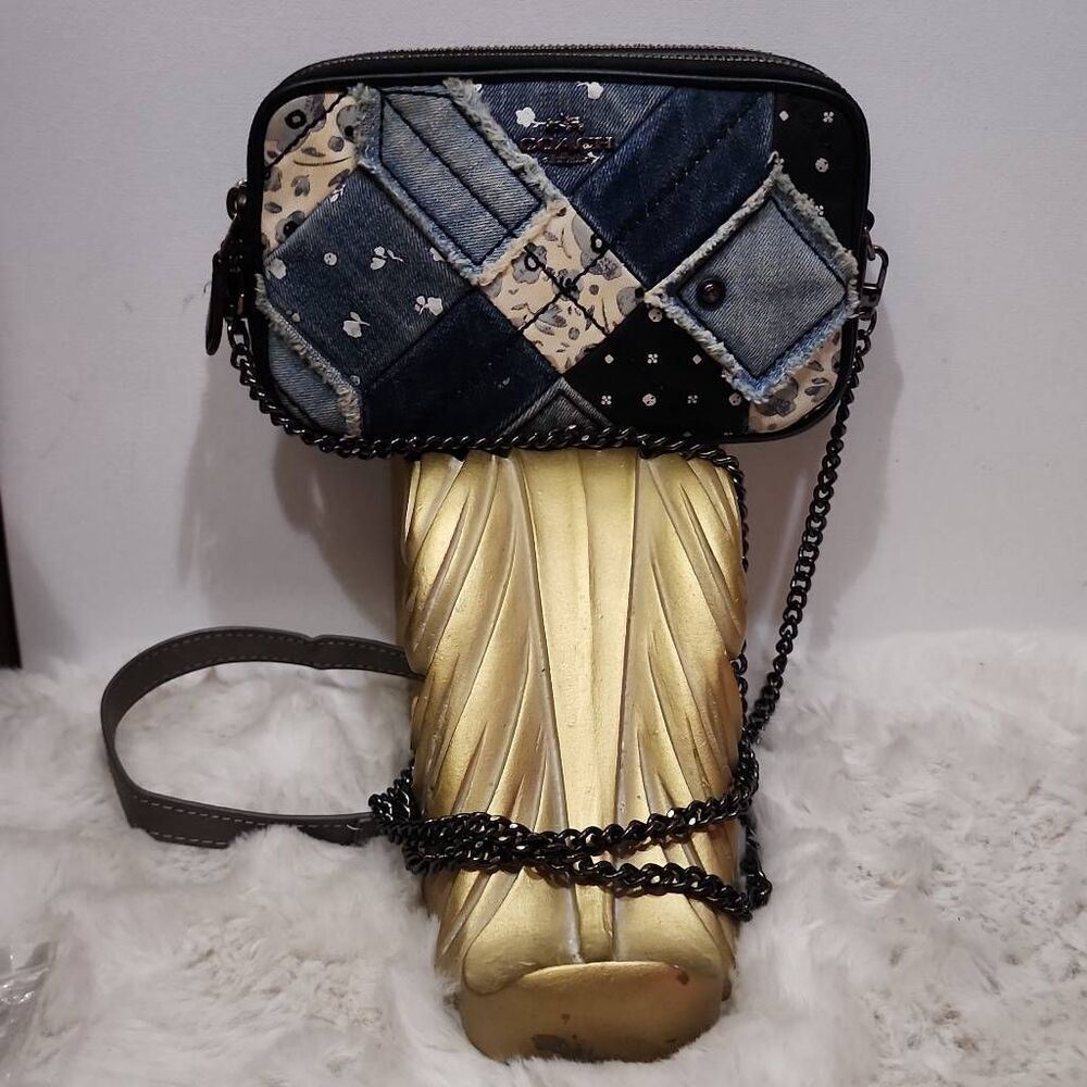 Coach Crossbody Clutch Bag in Canyon Quilt Denim Patchwork